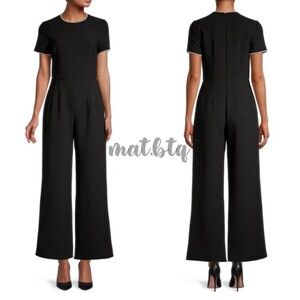 Gal Meets Glam Nadia Faux Pearl Embellished Short Sleeve Jumpsuit size 8